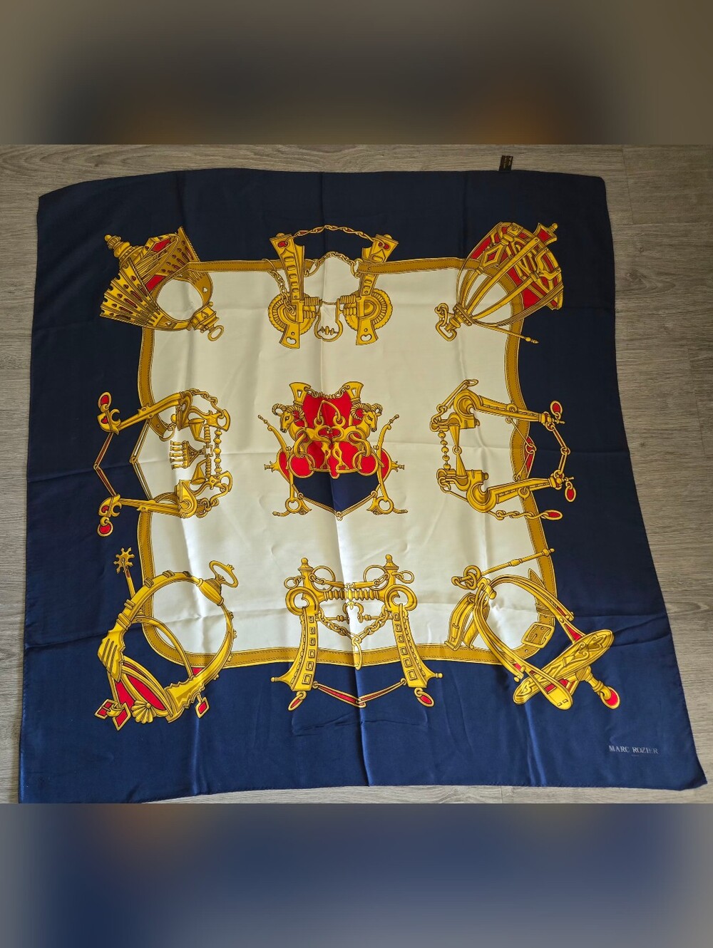 Vintage Marc Rozier Paris Square Silk Scarf 33"  * 33"